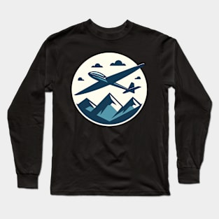 Glider Sailplane Biplane aerial floating soaring Long Sleeve T-Shirt